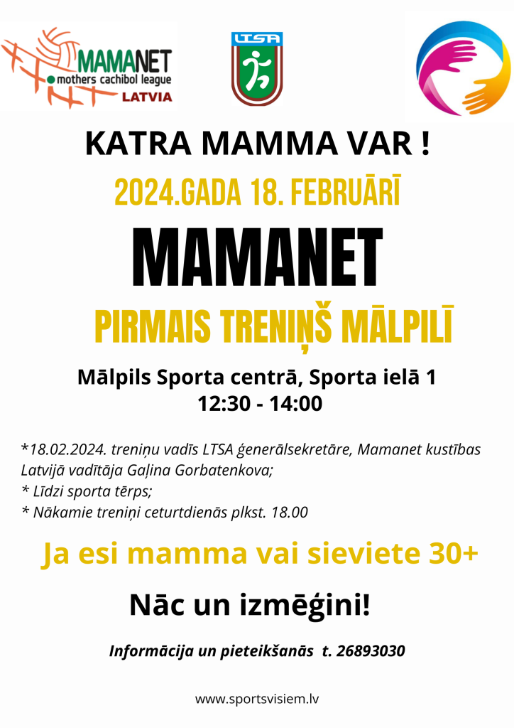 Pirmais Mamanet treniņš Mālpilī 18.02.2024 - LTSA, Latvijas Tautas Sporta Asociācija