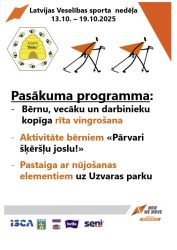 Latvijas Veselības sporta nedēļas 2025 pasākumu afišas - LTSA, Latvijas Tautas Sporta Asociācija