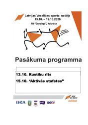 Latvijas Veselības sporta nedēļas 2025 pasākumu afišas - LTSA, Latvijas Tautas Sporta Asociācija