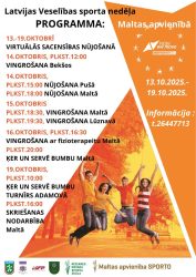 Latvijas Veselības sporta nedēļas 2025 pasākumu afišas - LTSA, Latvijas Tautas Sporta Asociācija