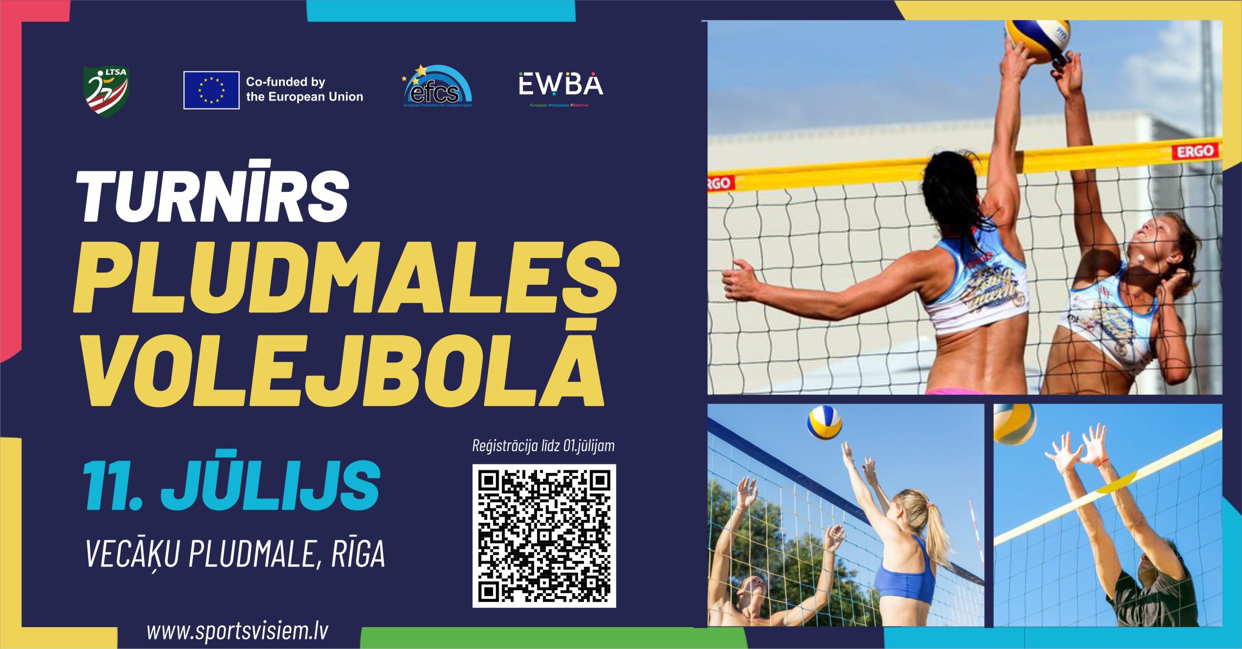 Turnīrs pludmales volejbolā 11.07.2026 | Vecāķi, Rīga - LTSA, Latvijas Tautas Sporta Asociācija