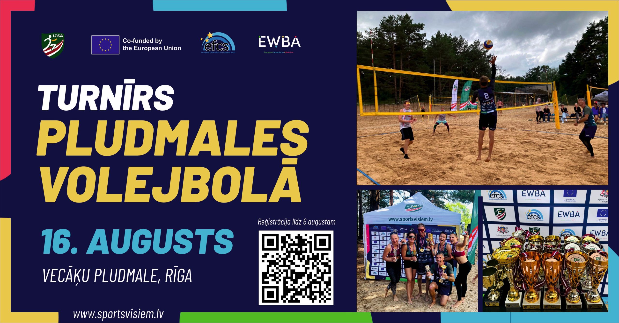 Turnīrs pludmales volejbolā 16.08.2026 | Vecāķi, Rīga - LTSA, Latvijas Tautas Sporta Asociācija