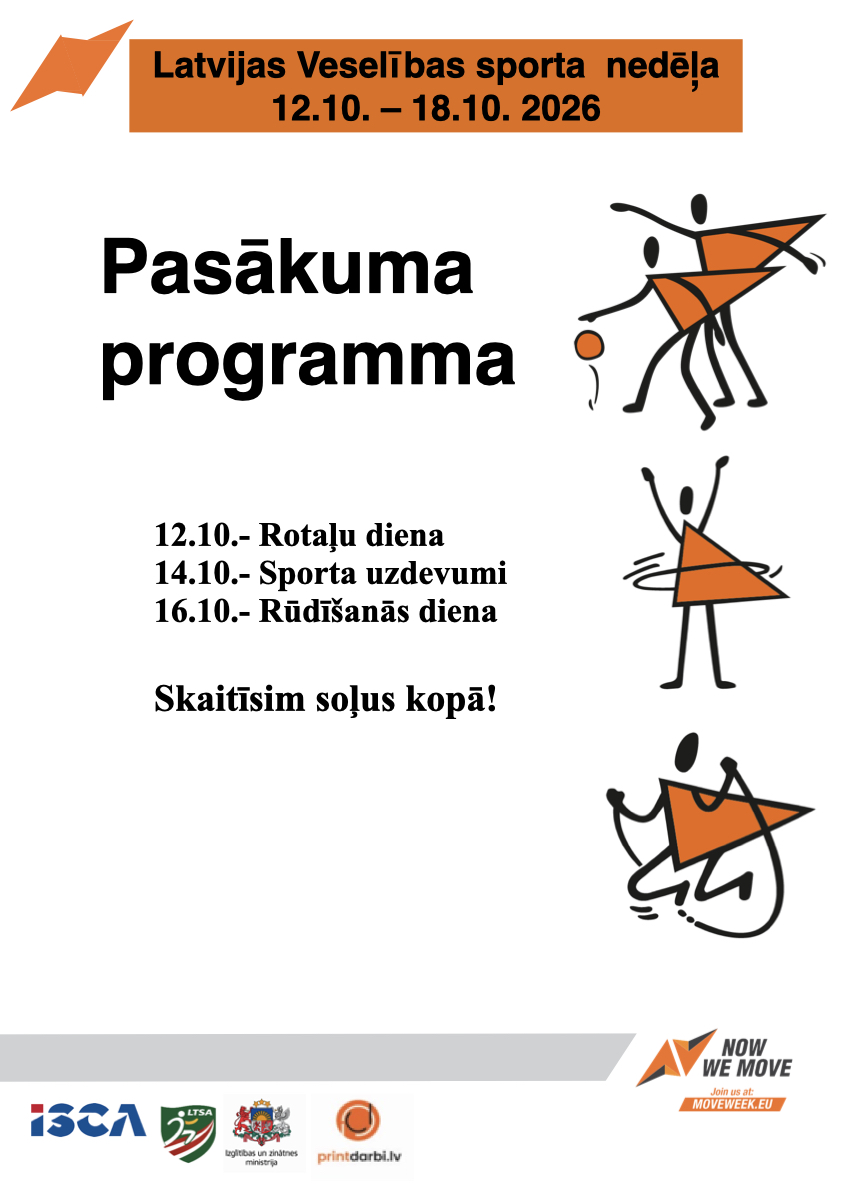 Latvijas Veselības sporta nedēļas 2026 pasākumu afišas - LTSA, Latvijas Tautas Sporta Asociācija