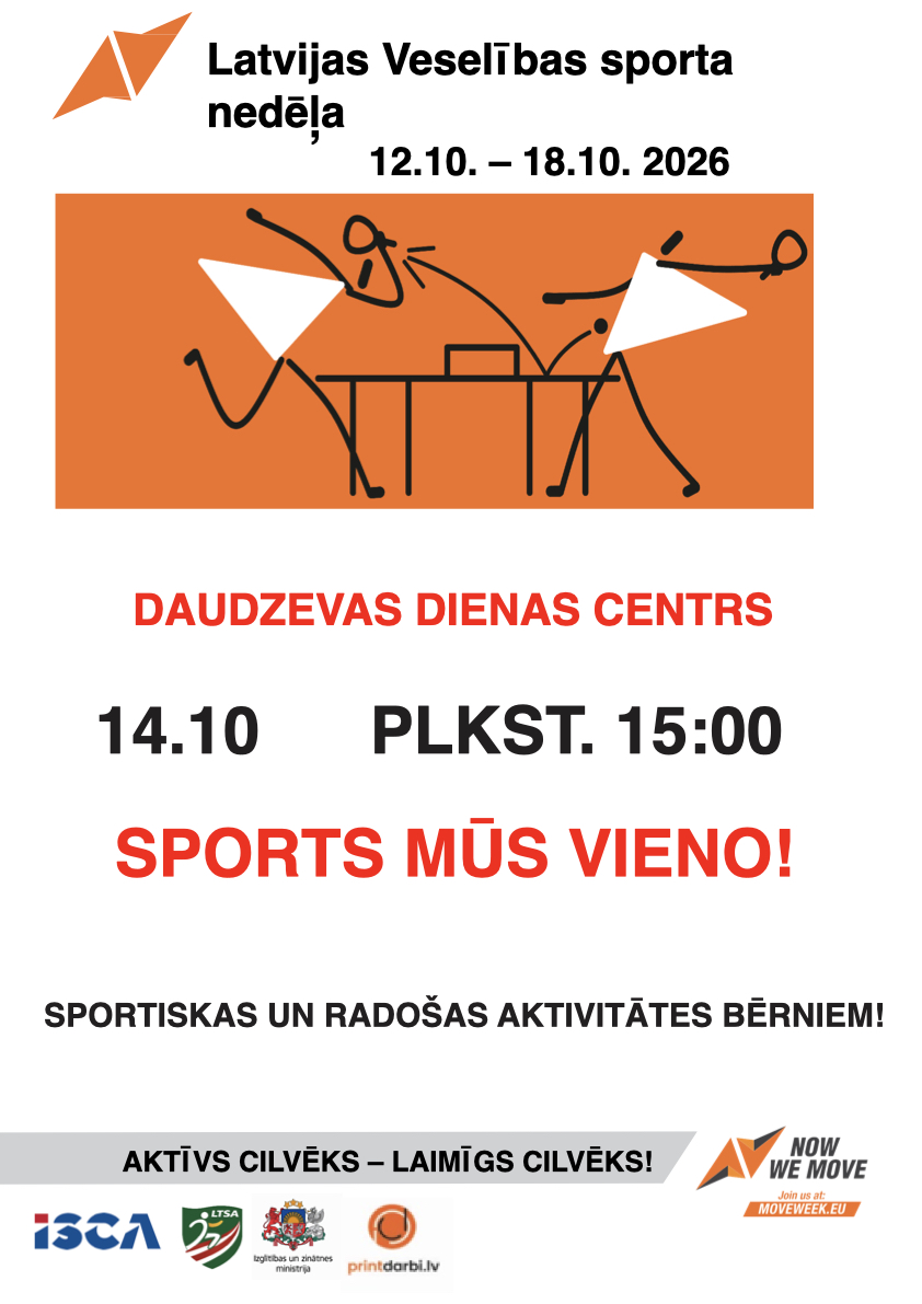Latvijas Veselības sporta nedēļas 2026 pasākumu afišas - LTSA, Latvijas Tautas Sporta Asociācija