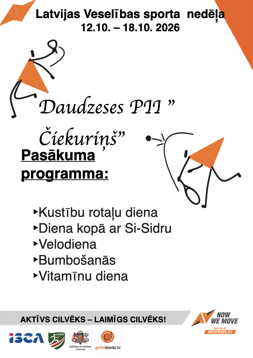 Latvijas Veselības sporta nedēļas 2026 pasākumu afišas - LTSA, Latvijas Tautas Sporta Asociācija