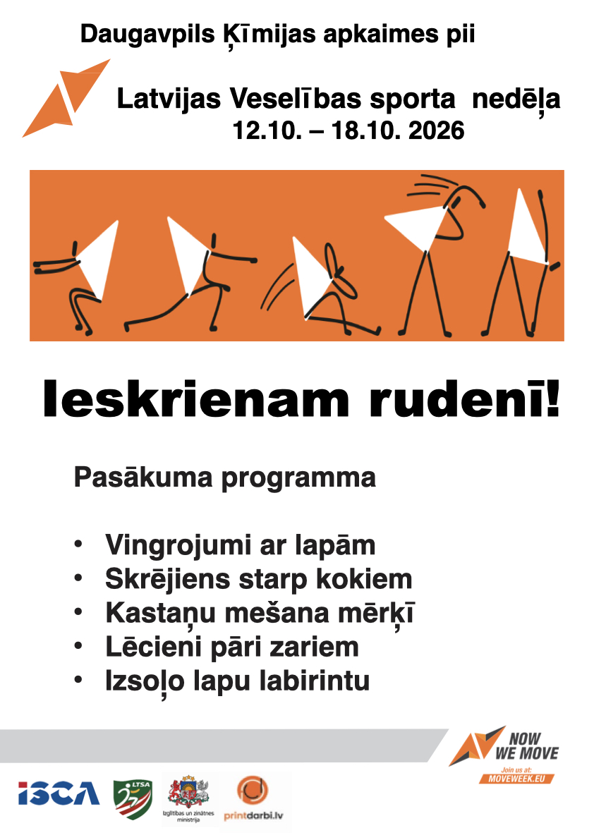 Latvijas Veselības sporta nedēļas 2026 pasākumu afišas - LTSA, Latvijas Tautas Sporta Asociācija