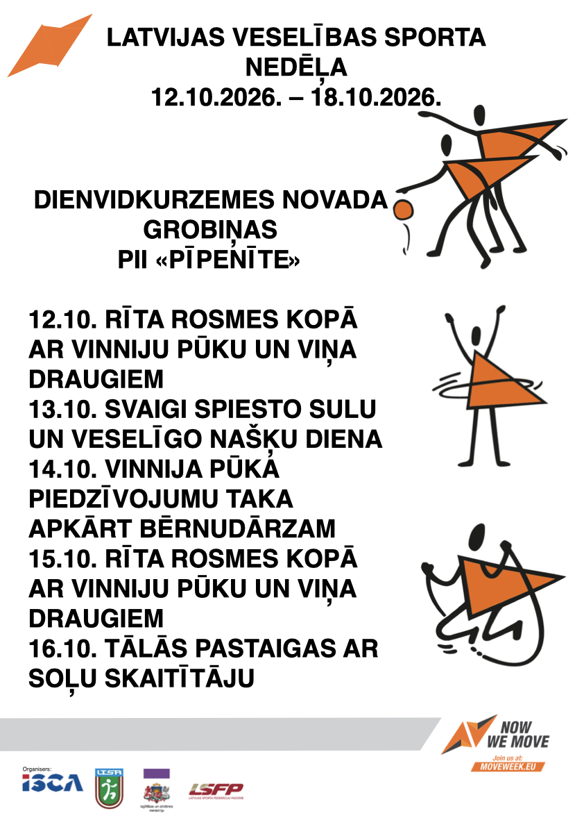 Latvijas Veselības sporta nedēļas 2026 pasākumu afišas - LTSA, Latvijas Tautas Sporta Asociācija