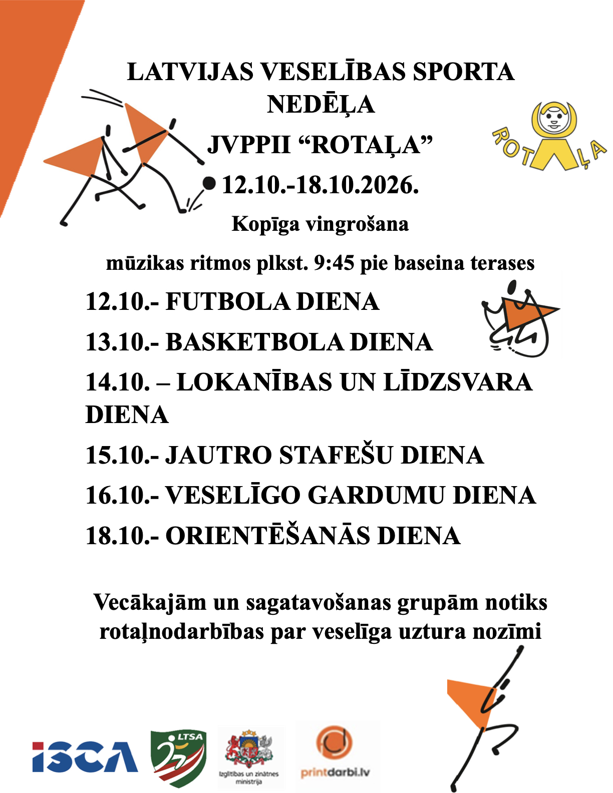 Latvijas Veselības sporta nedēļas 2026 pasākumu afišas - LTSA, Latvijas Tautas Sporta Asociācija