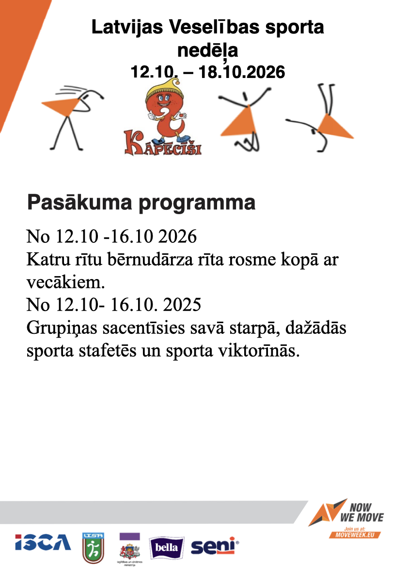 Latvijas Veselības sporta nedēļas 2026 pasākumu afišas - LTSA, Latvijas Tautas Sporta Asociācija