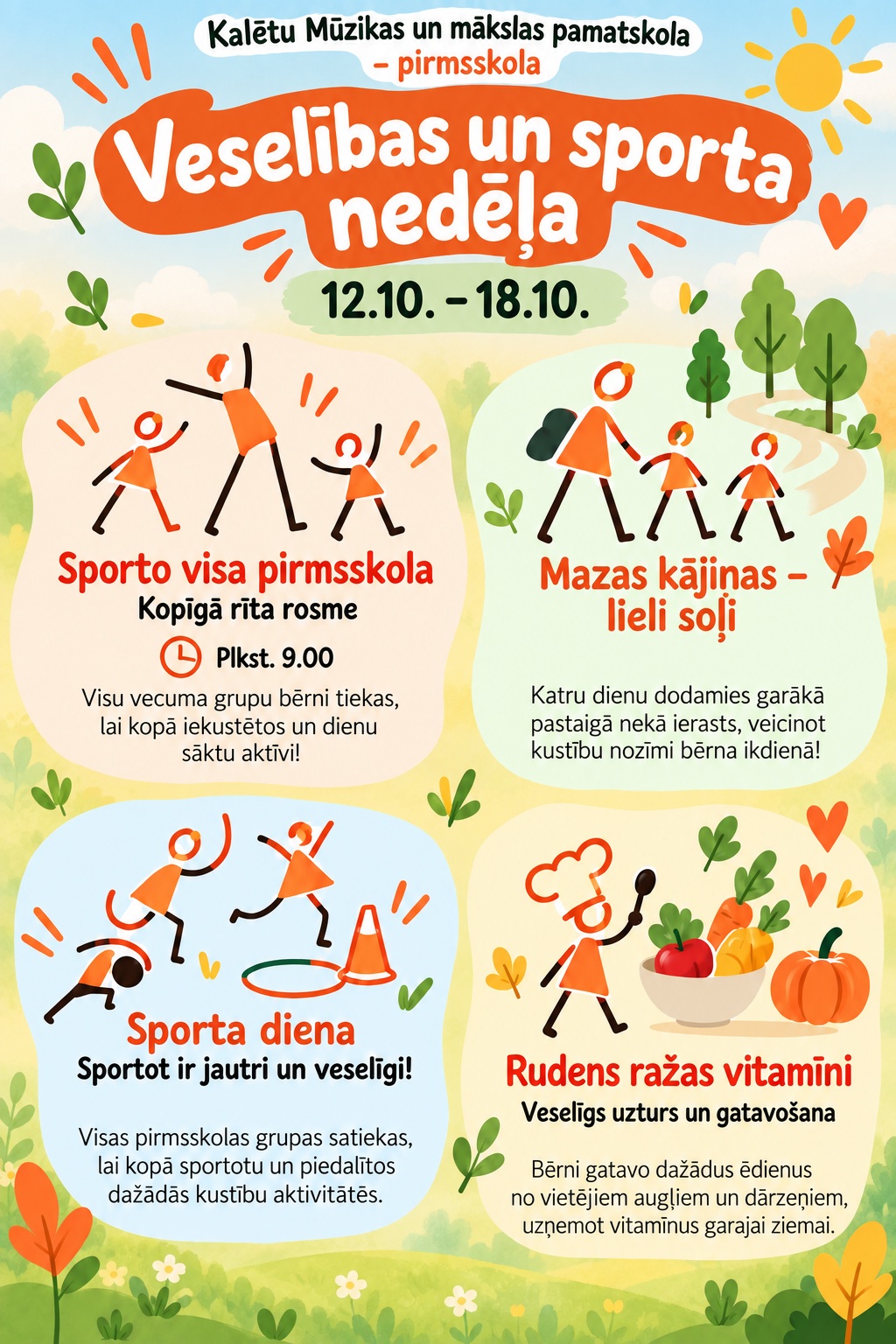 Latvijas Veselības sporta nedēļas 2026 pasākumu afišas - LTSA, Latvijas Tautas Sporta Asociācija