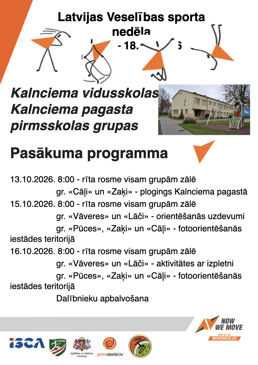 Latvijas Veselības sporta nedēļas 2026 pasākumu afišas - LTSA, Latvijas Tautas Sporta Asociācija