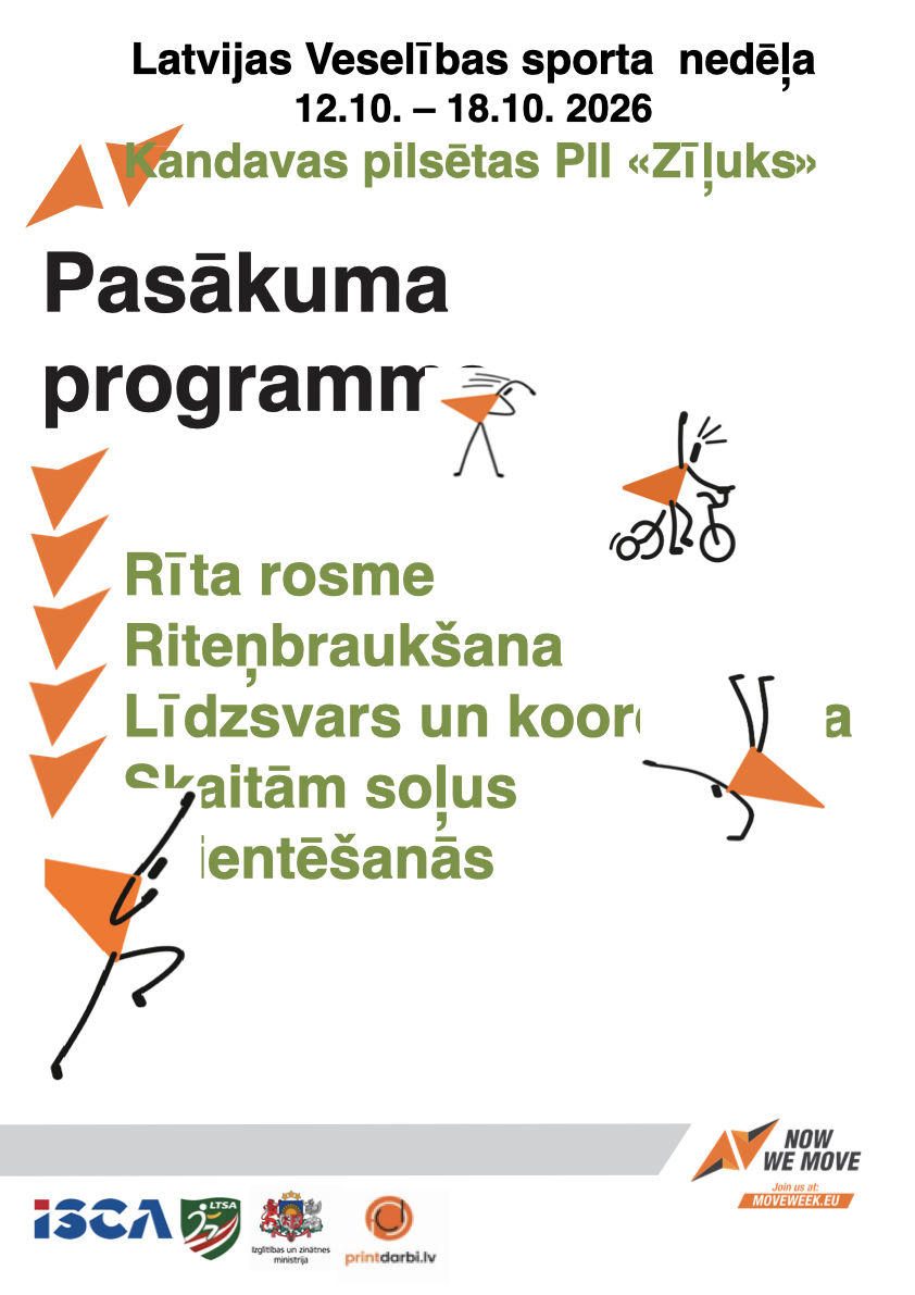 Latvijas Veselības sporta nedēļas 2026 pasākumu afišas - LTSA, Latvijas Tautas Sporta Asociācija