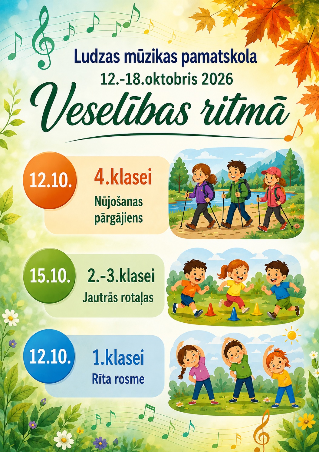 Latvijas Veselības sporta nedēļas 2026 pasākumu afišas - LTSA, Latvijas Tautas Sporta Asociācija