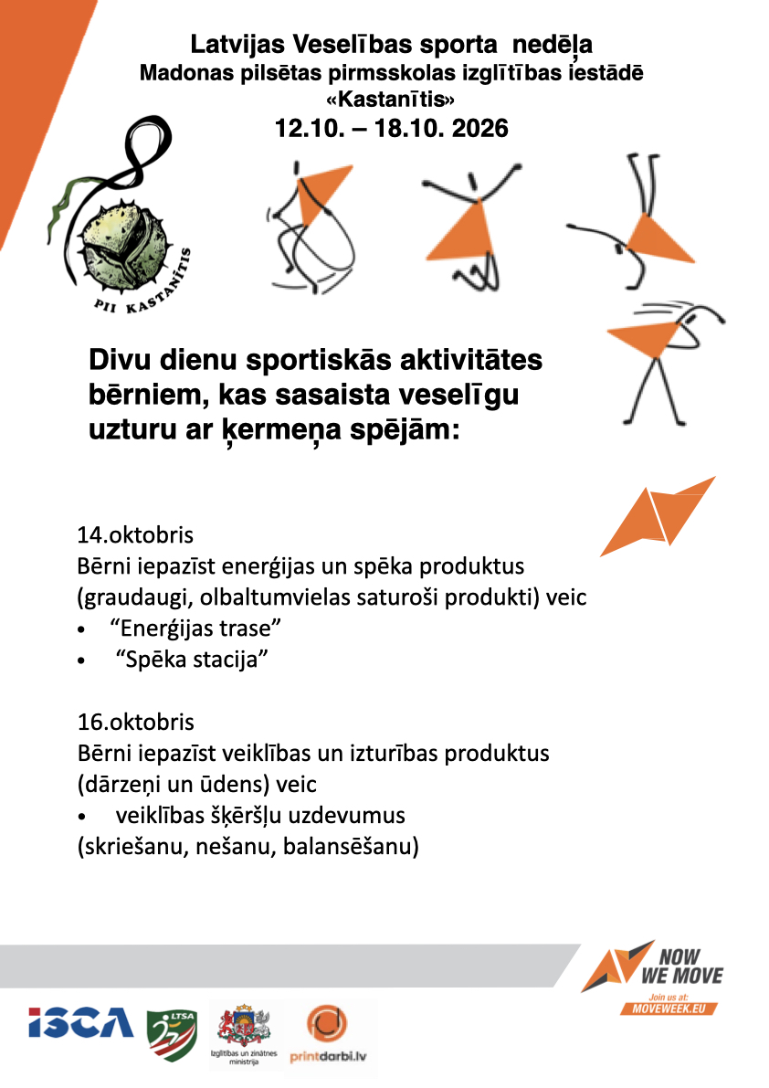 Latvijas Veselības sporta nedēļas 2026 pasākumu afišas - LTSA, Latvijas Tautas Sporta Asociācija