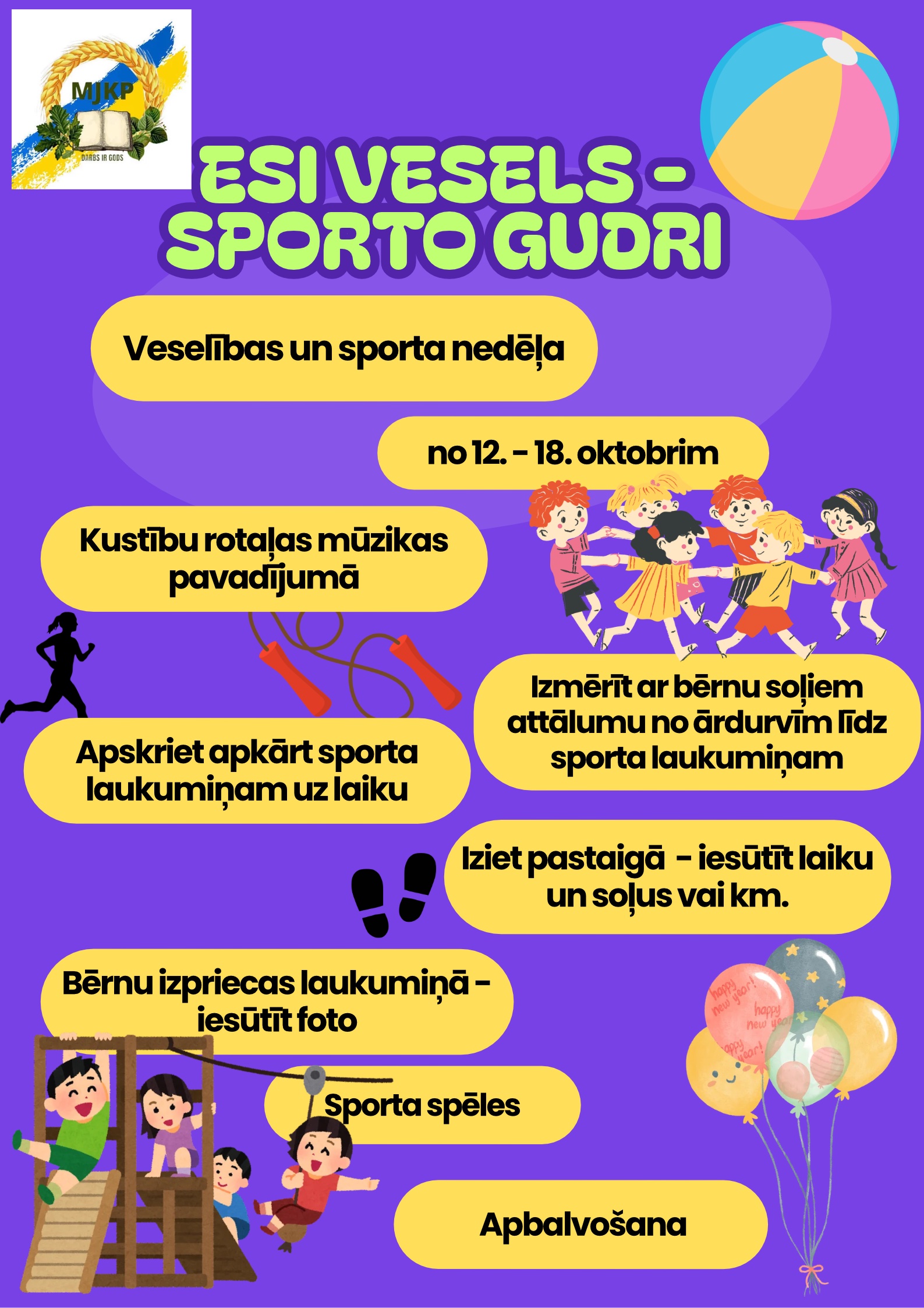 Latvijas Veselības sporta nedēļas 2026 pasākumu afišas - LTSA, Latvijas Tautas Sporta Asociācija