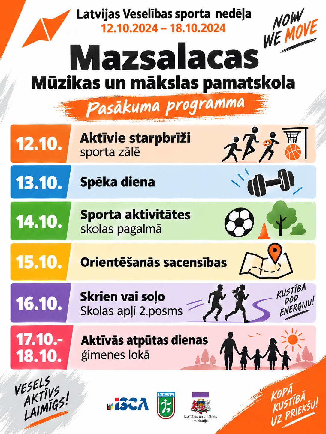 Latvijas Veselības sporta nedēļas 2026 pasākumu afišas - LTSA, Latvijas Tautas Sporta Asociācija
