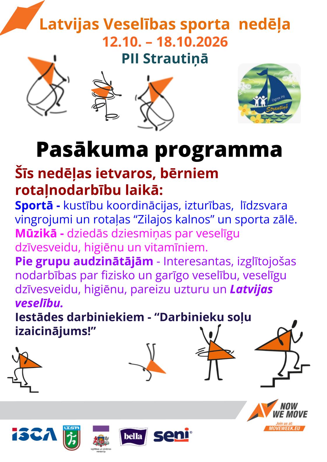 Latvijas Veselības sporta nedēļas 2026 pasākumu afišas - LTSA, Latvijas Tautas Sporta Asociācija