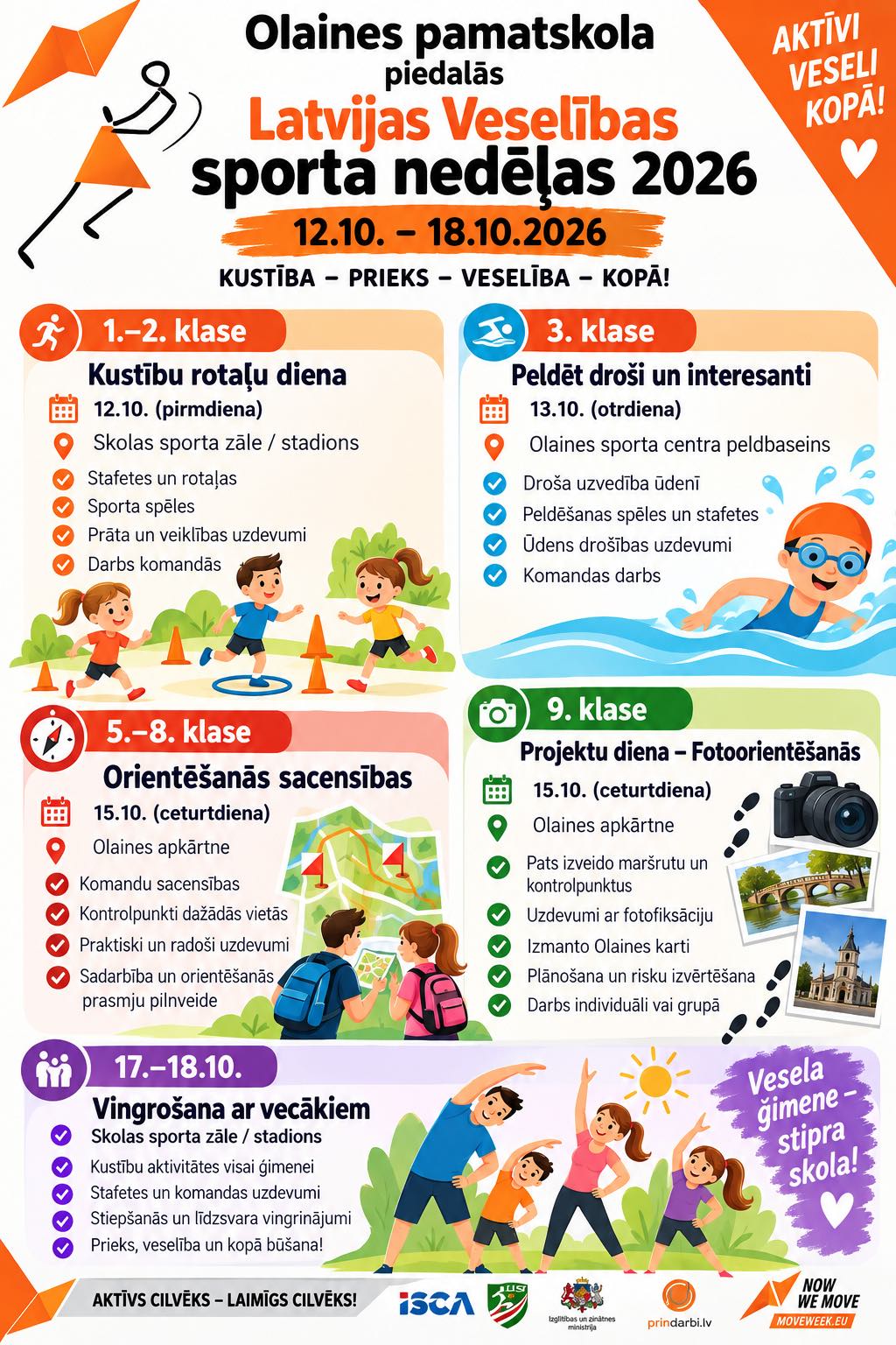 Latvijas Veselības sporta nedēļas 2026 pasākumu afišas - LTSA, Latvijas Tautas Sporta Asociācija