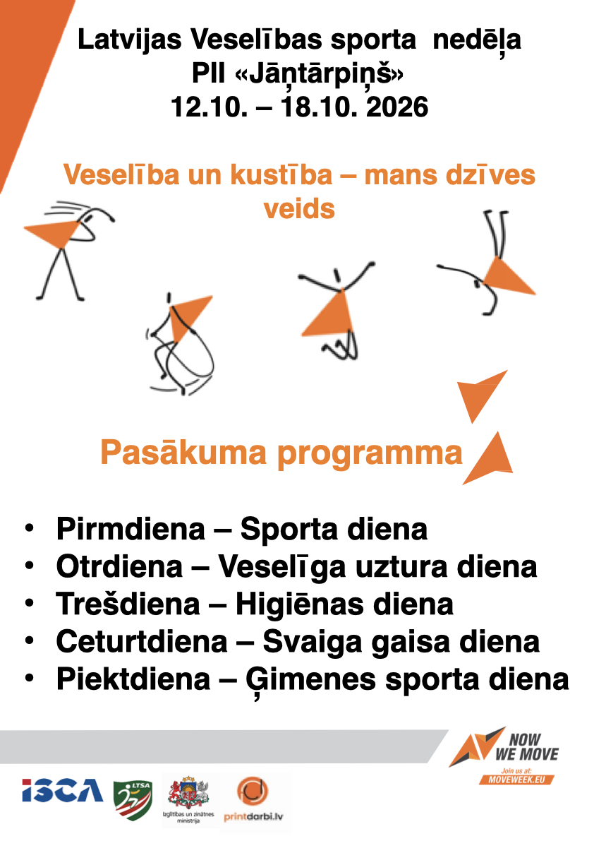 Latvijas Veselības sporta nedēļas 2026 pasākumu afišas - LTSA, Latvijas Tautas Sporta Asociācija