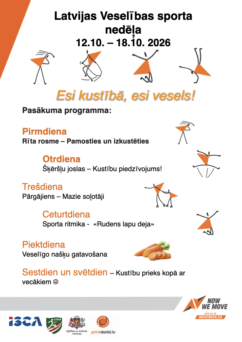 Latvijas Veselības sporta nedēļas 2026 pasākumu afišas - LTSA, Latvijas Tautas Sporta Asociācija