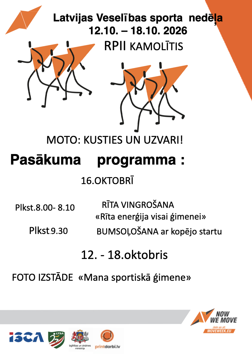 Latvijas Veselības sporta nedēļas 2026 pasākumu afišas - LTSA, Latvijas Tautas Sporta Asociācija