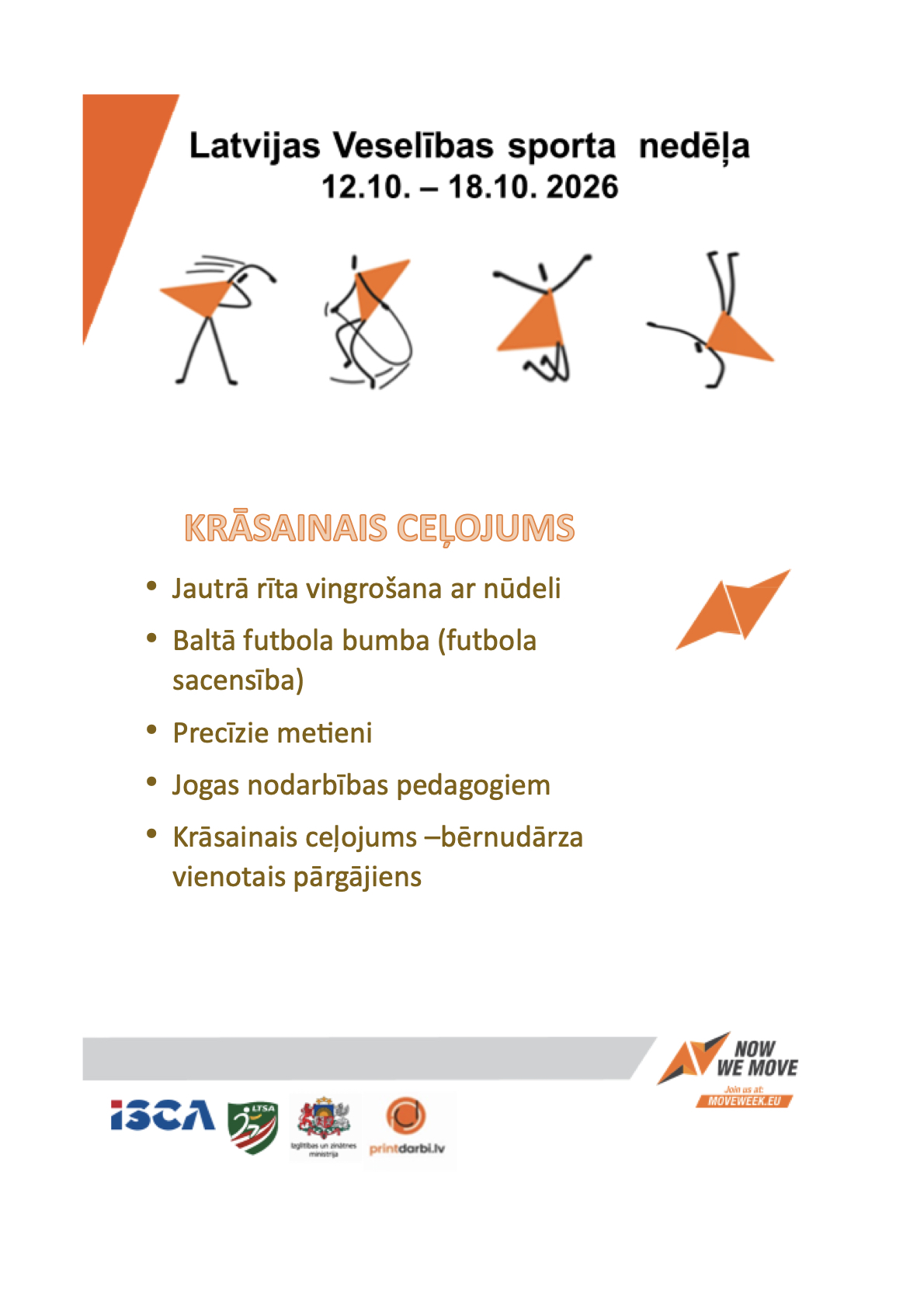 Latvijas Veselības sporta nedēļas 2026 pasākumu afišas - LTSA, Latvijas Tautas Sporta Asociācija