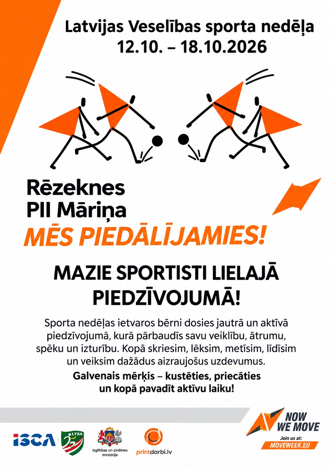 Latvijas Veselības sporta nedēļas 2026 pasākumu afišas - LTSA, Latvijas Tautas Sporta Asociācija