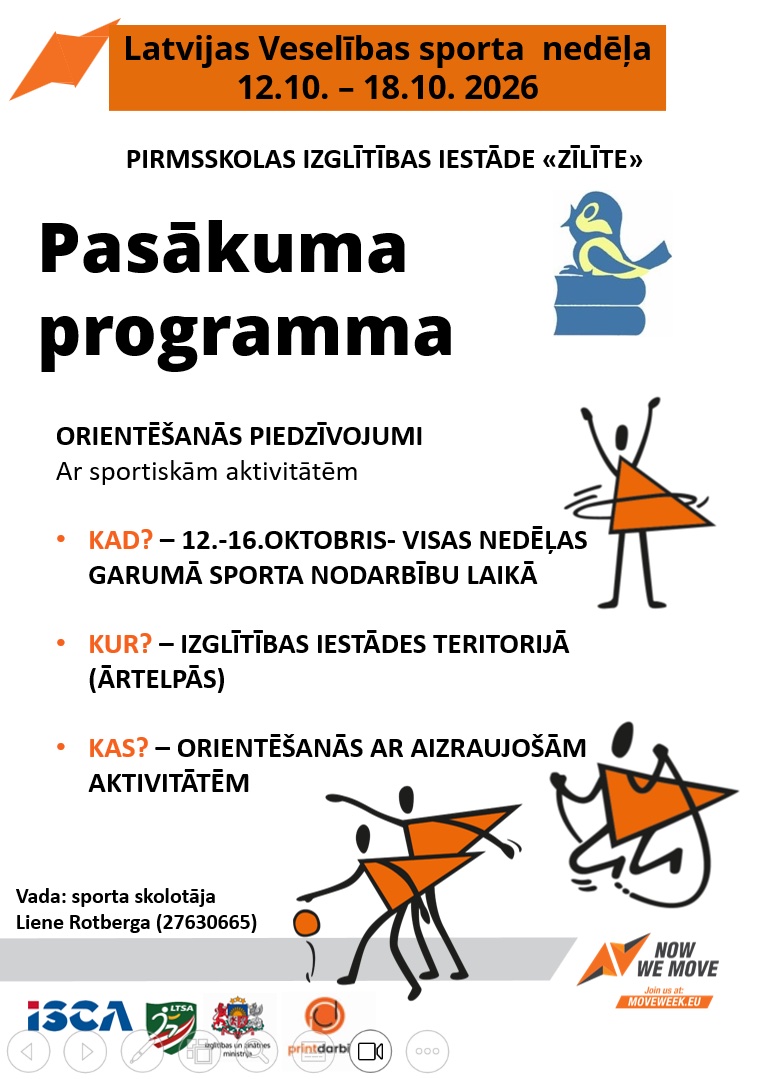 Latvijas Veselības sporta nedēļas 2026 pasākumu afišas - LTSA, Latvijas Tautas Sporta Asociācija