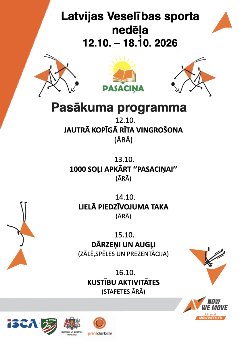 Latvijas Veselības sporta nedēļas 2026 pasākumu afišas - LTSA, Latvijas Tautas Sporta Asociācija