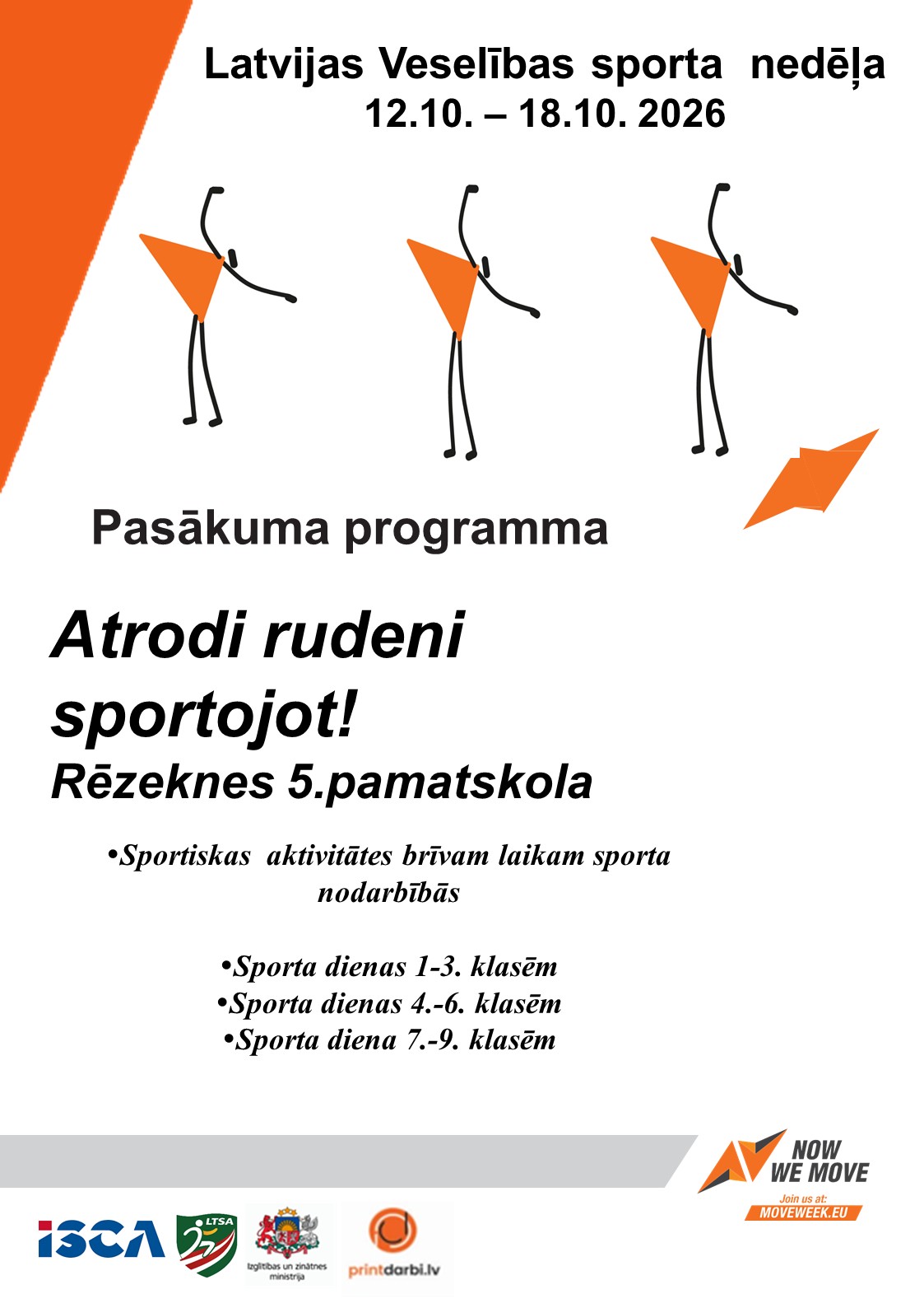 Latvijas Veselības sporta nedēļas 2026 pasākumu afišas - LTSA, Latvijas Tautas Sporta Asociācija