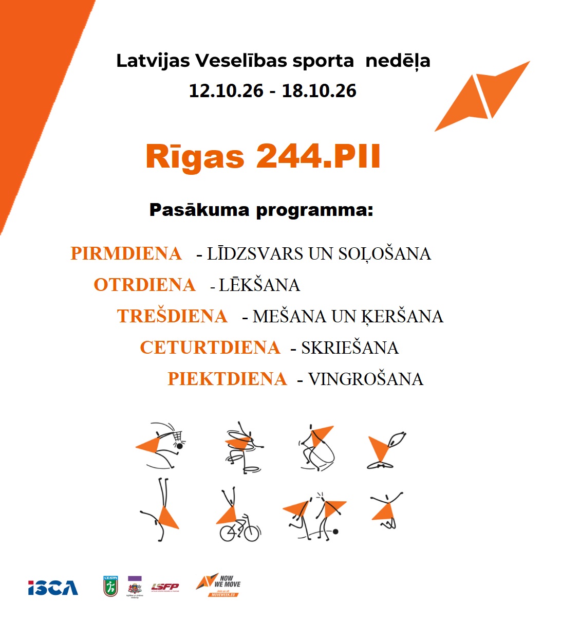Latvijas Veselības sporta nedēļas 2026 pasākumu afišas - LTSA, Latvijas Tautas Sporta Asociācija