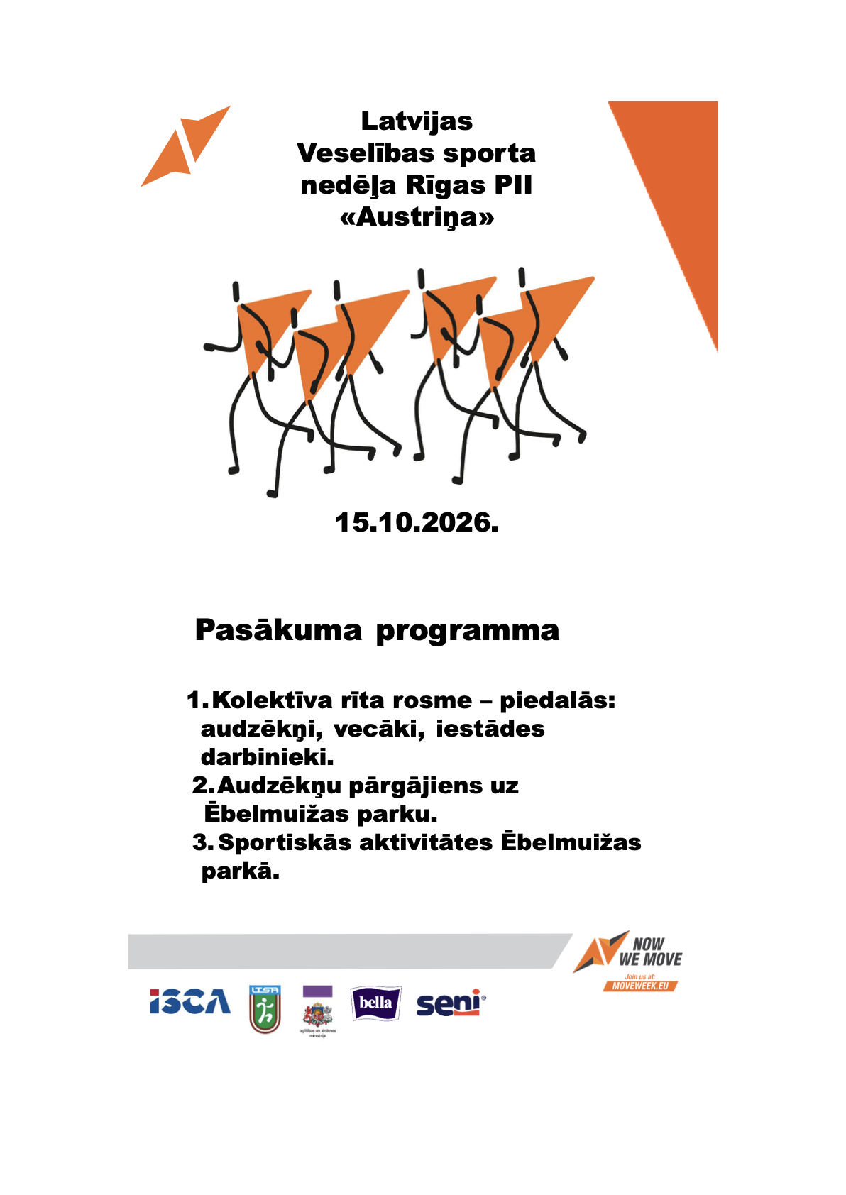 Latvijas Veselības sporta nedēļas 2026 pasākumu afišas - LTSA, Latvijas Tautas Sporta Asociācija