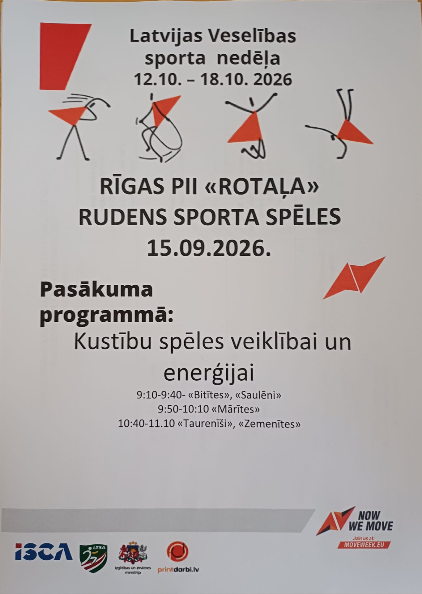 Latvijas Veselības sporta nedēļas 2026 pasākumu afišas - LTSA, Latvijas Tautas Sporta Asociācija