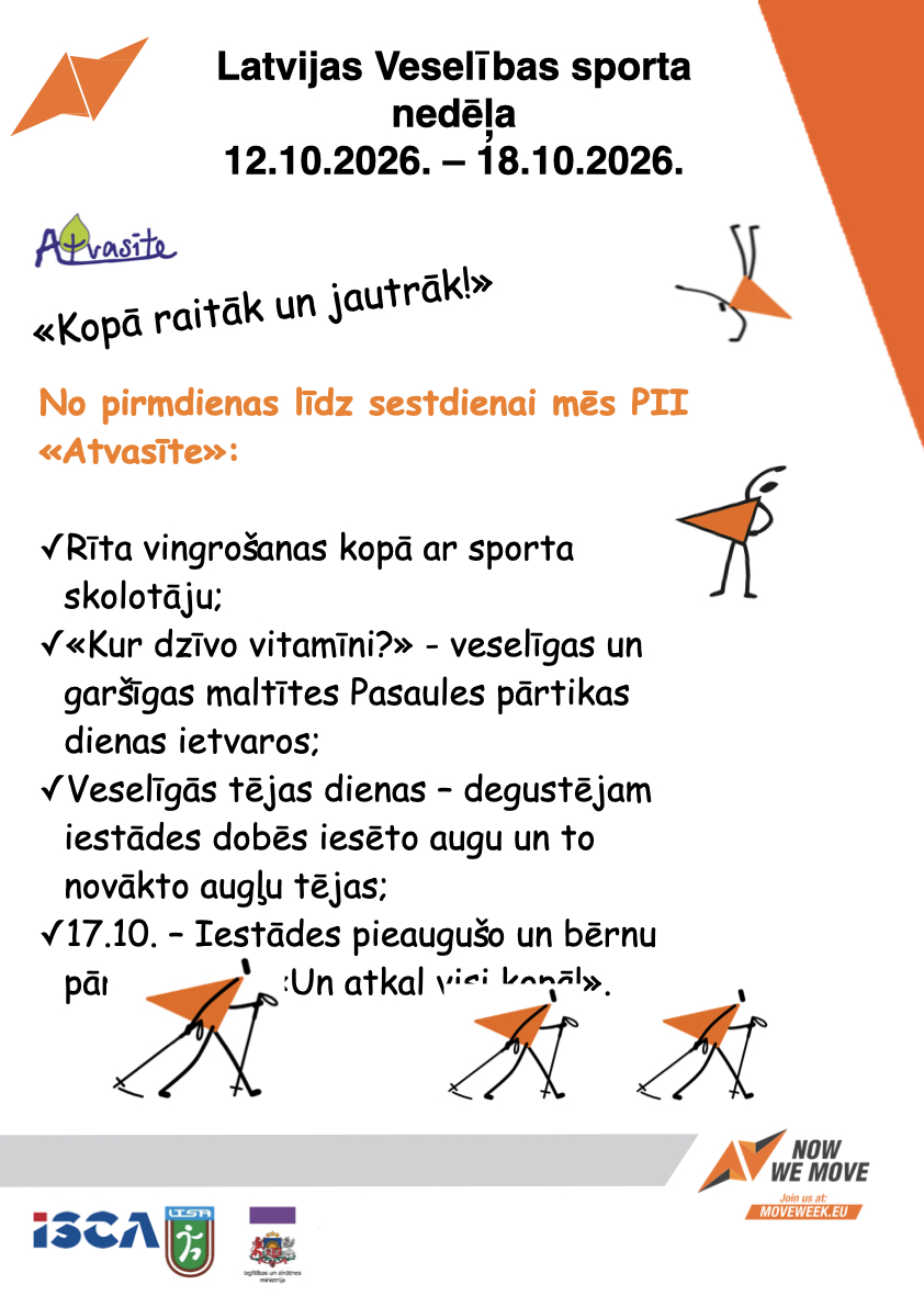 Latvijas Veselības sporta nedēļas 2026 pasākumu afišas - LTSA, Latvijas Tautas Sporta Asociācija