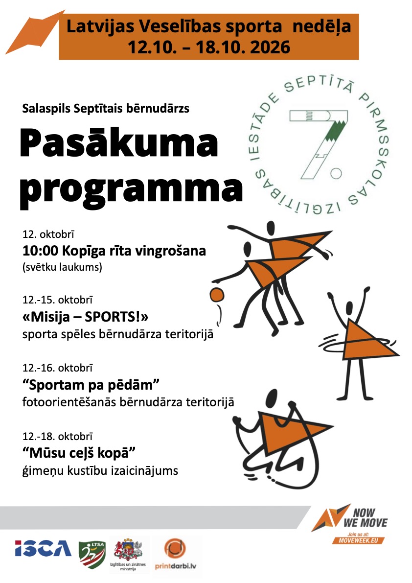 Latvijas Veselības sporta nedēļas 2026 pasākumu afišas - LTSA, Latvijas Tautas Sporta Asociācija