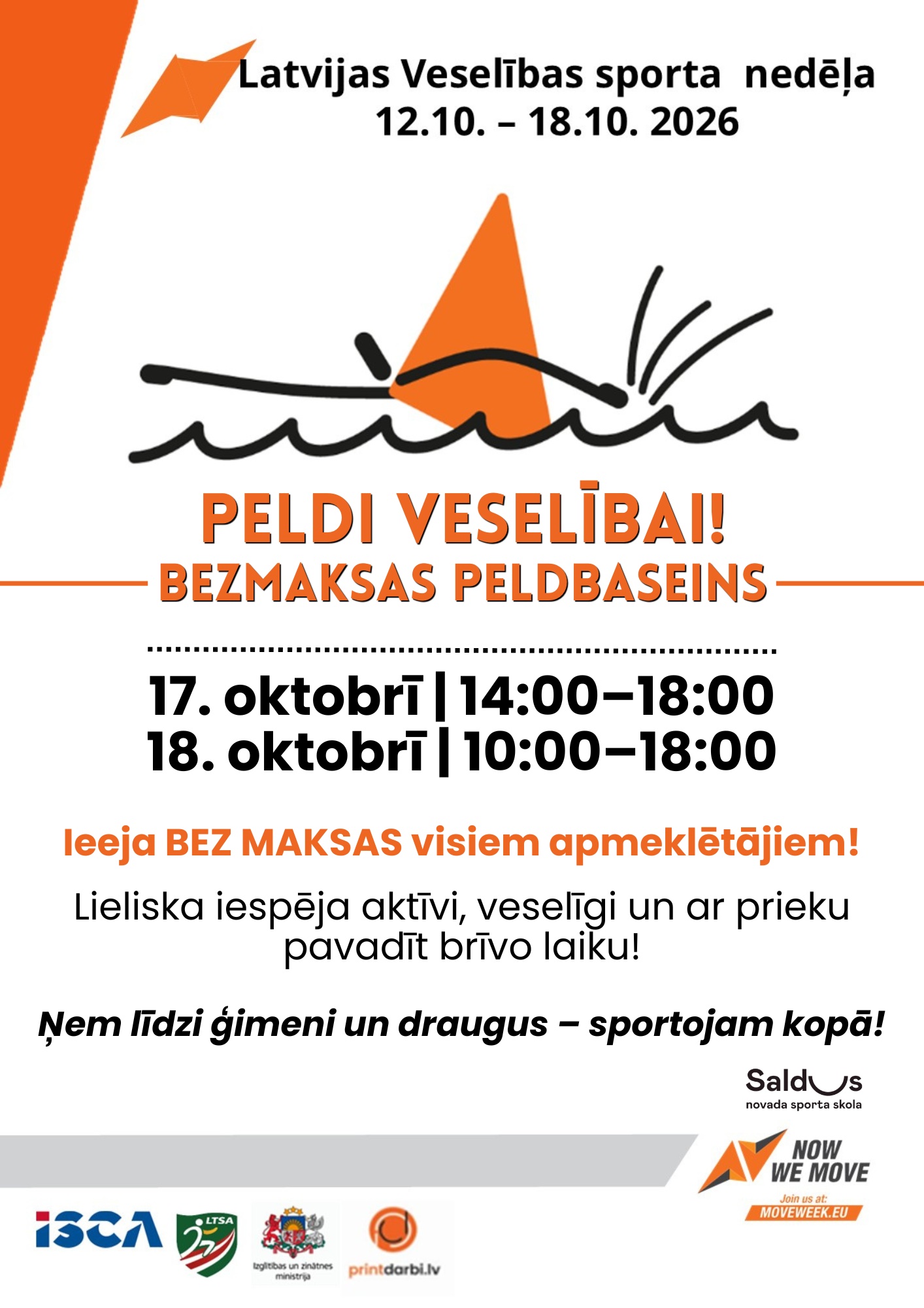 Latvijas Veselības sporta nedēļas 2026 pasākumu afišas - LTSA, Latvijas Tautas Sporta Asociācija