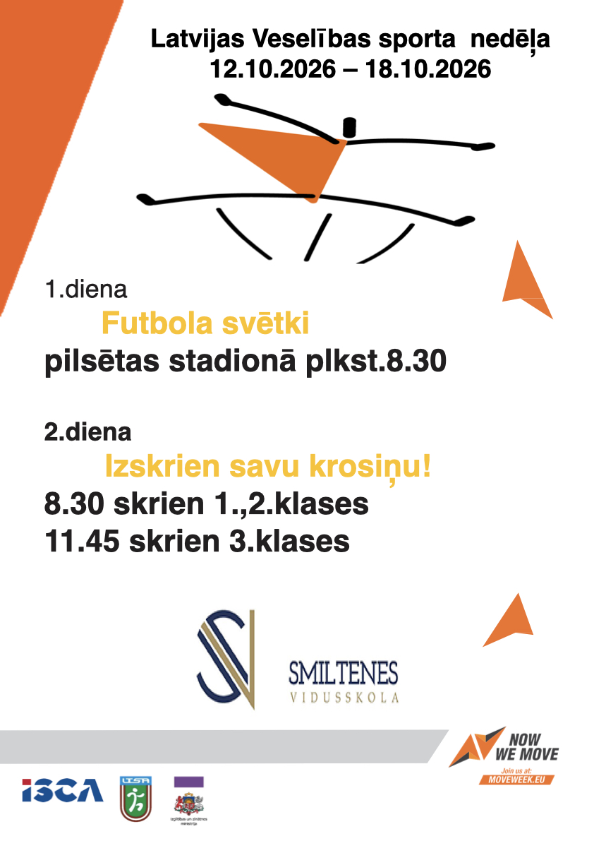 Latvijas Veselības sporta nedēļas 2026 pasākumu afišas - LTSA, Latvijas Tautas Sporta Asociācija