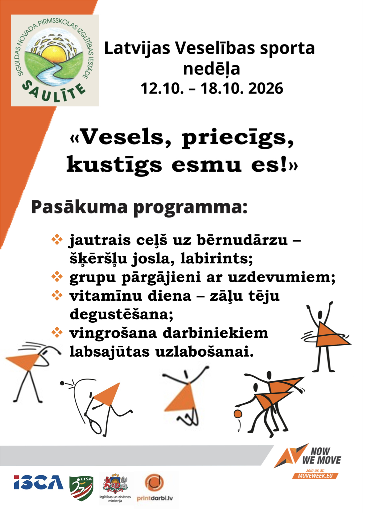 Latvijas Veselības sporta nedēļas 2026 pasākumu afišas - LTSA, Latvijas Tautas Sporta Asociācija