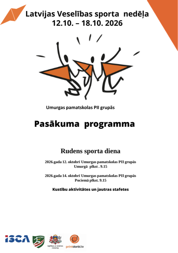 Latvijas Veselības sporta nedēļas 2026 pasākumu afišas - LTSA, Latvijas Tautas Sporta Asociācija