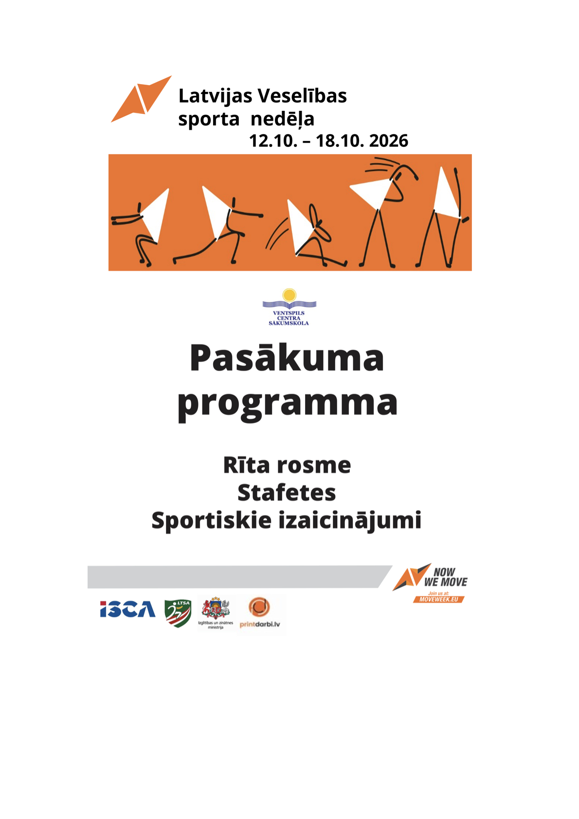 Latvijas Veselības sporta nedēļas 2026 pasākumu afišas - LTSA, Latvijas Tautas Sporta Asociācija