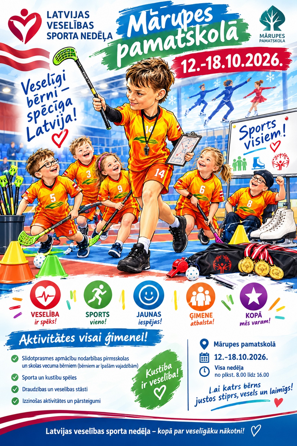 Latvijas Veselības sporta nedēļas 2026 pasākumu afišas - LTSA, Latvijas Tautas Sporta Asociācija