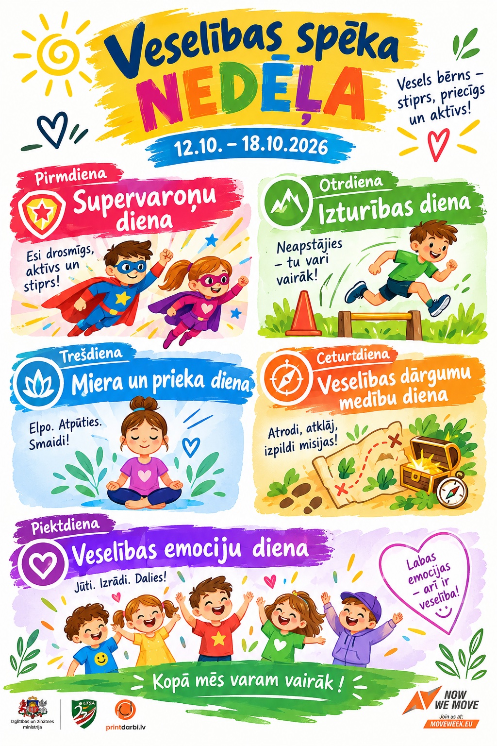 Latvijas Veselības sporta nedēļas 2026 pasākumu afišas - LTSA, Latvijas Tautas Sporta Asociācija