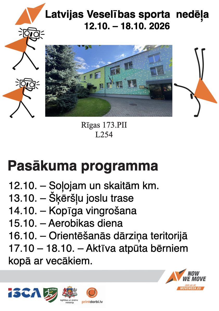 Latvijas Veselības sporta nedēļas 2026 pasākumu afišas - LTSA, Latvijas Tautas Sporta Asociācija
