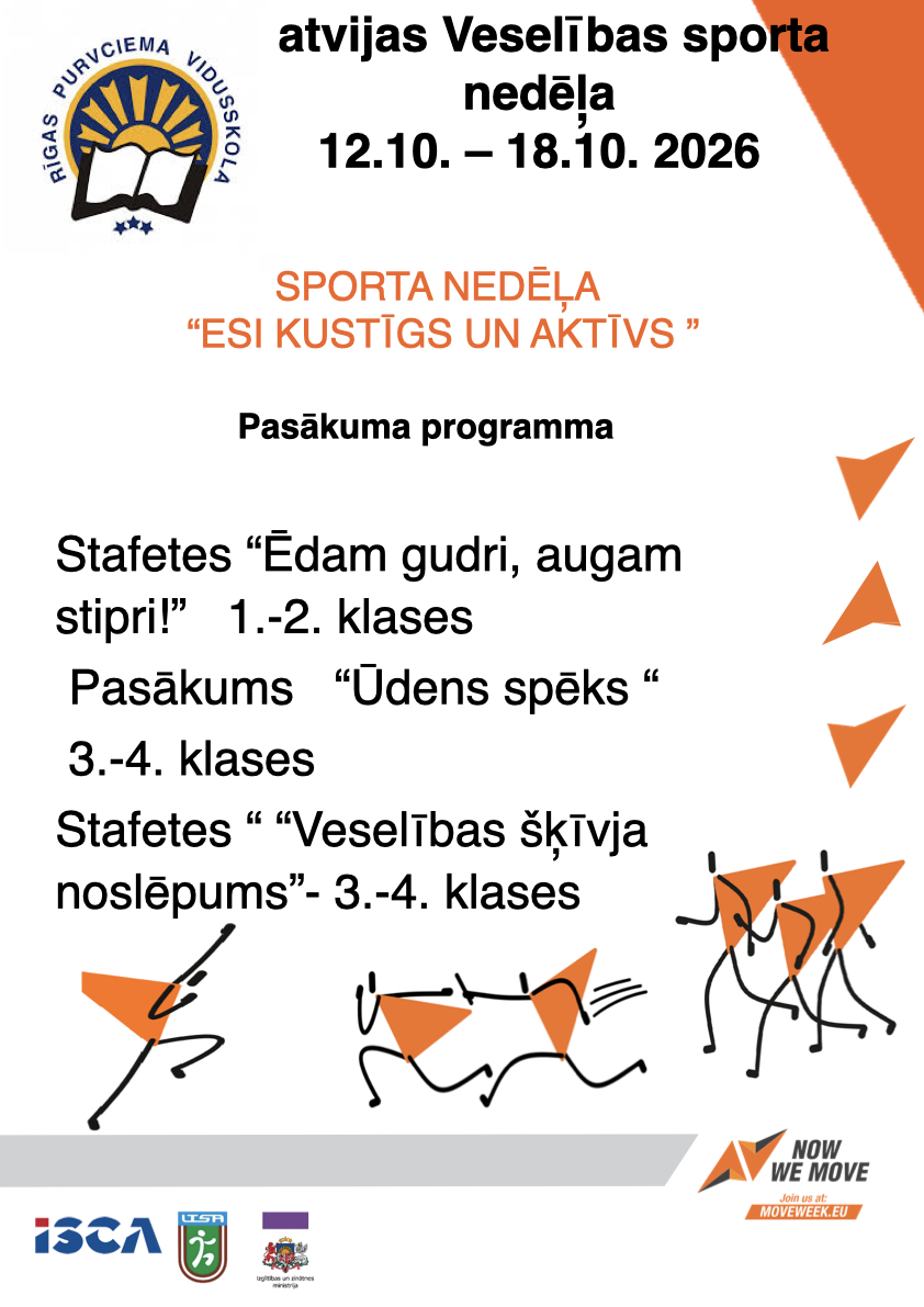 Latvijas Veselības sporta nedēļas 2026 pasākumu afišas - LTSA, Latvijas Tautas Sporta Asociācija